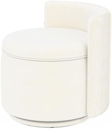 360° Swivel Accent Chair with Storage, Vanity Stool with Back, Velvet Storage Ottoman, Upholster... | Amazon (US)