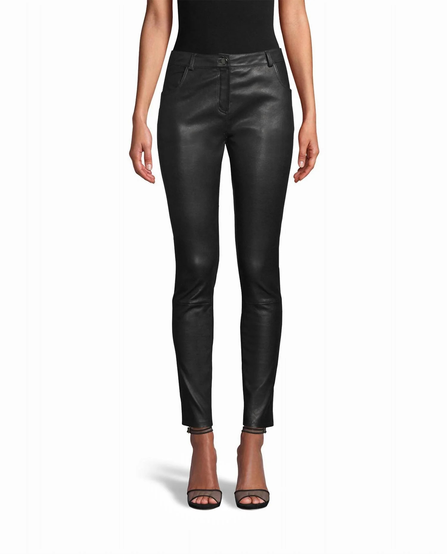 Skinny Leather Pants In Black | Shop Simon