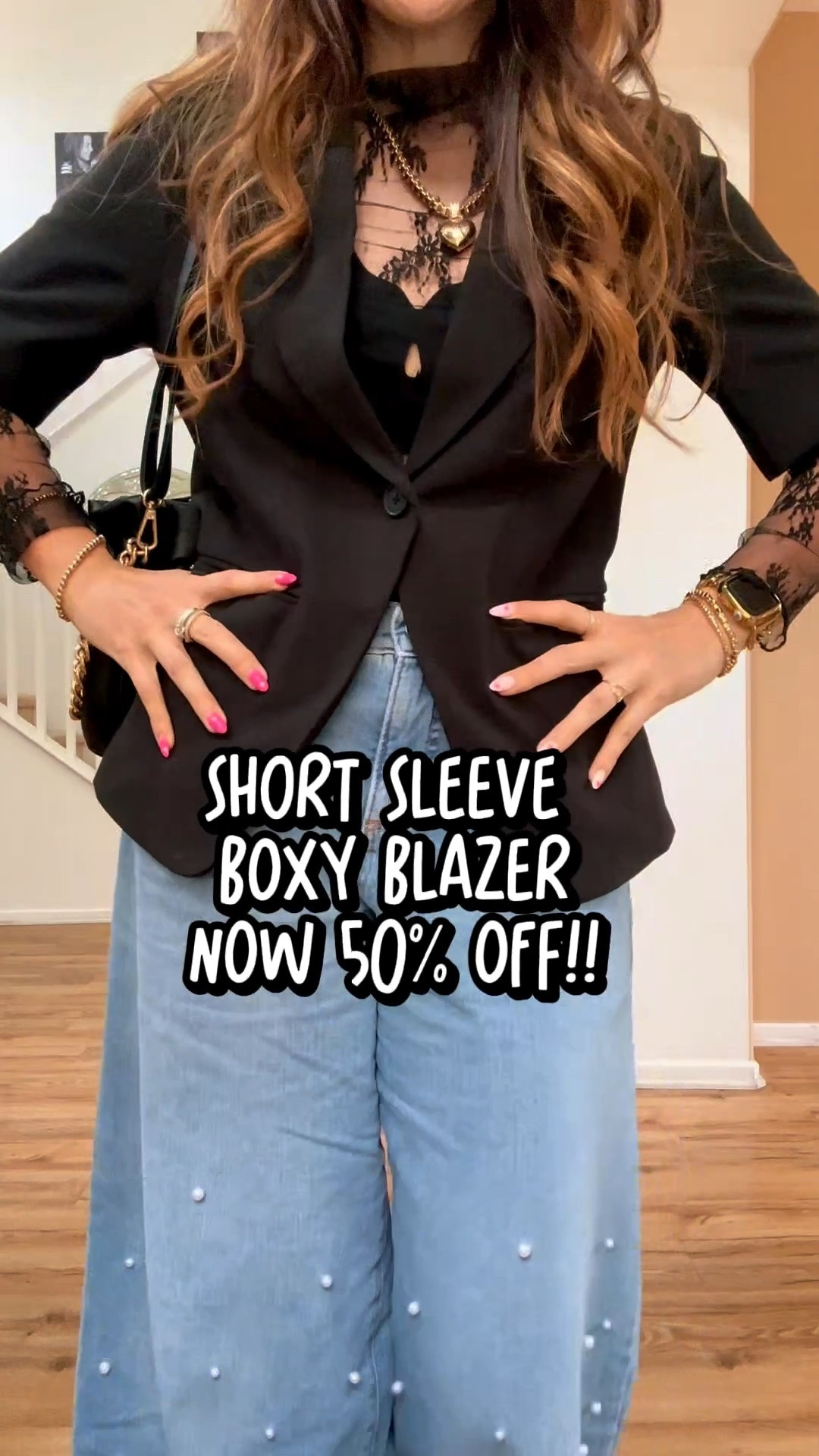 My fav short sleeve boxy blazer is now on clearance!!!  A true multitasker and closet staple, whether draped over your shoulders with your favorite jeans or looking polished as a two-piece suit—there are very few outfits where this blazer doesn’t work hard 💪🏼 to make you look fabulous! Designed with a contemporary boxy fit and modern short sleeves; finished with a single button-front for easy layering or wear it solo for a cool,  chic look. I’m wearing a small.

#LTKWorkwear #LTKmomlife #LTKSaleAlert