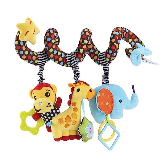 TOYMYTOY Kid Baby Spiral Bed Stroller Toy Monkey Elephant Educational Plush Toy | Amazon (US)