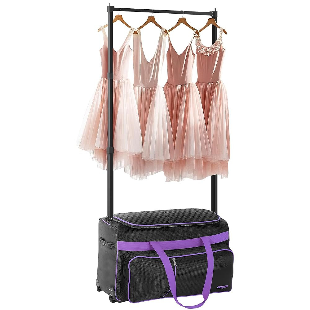 Rengue Dance Bag with Garment Rack 23" Rolling Duffle Bag, Built-In Hanging System, Multi-Compart... | Amazon (US)