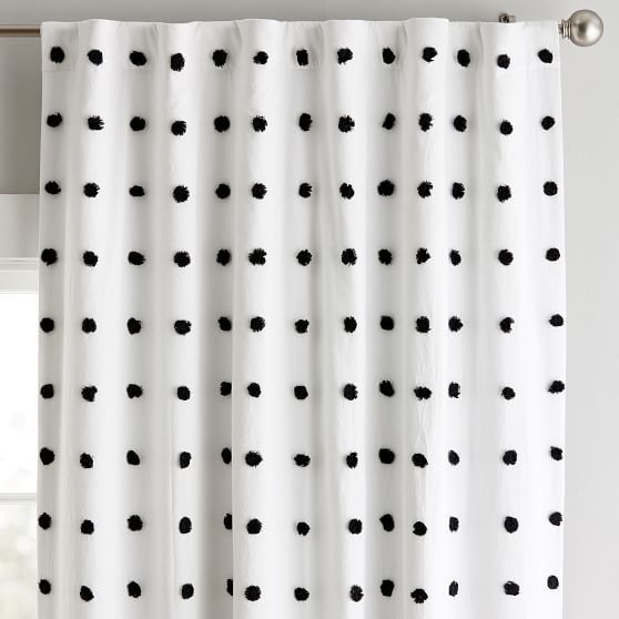 Tufted Dot Blackout Curtain Panel, 63, Multi | Pottery Barn Teen