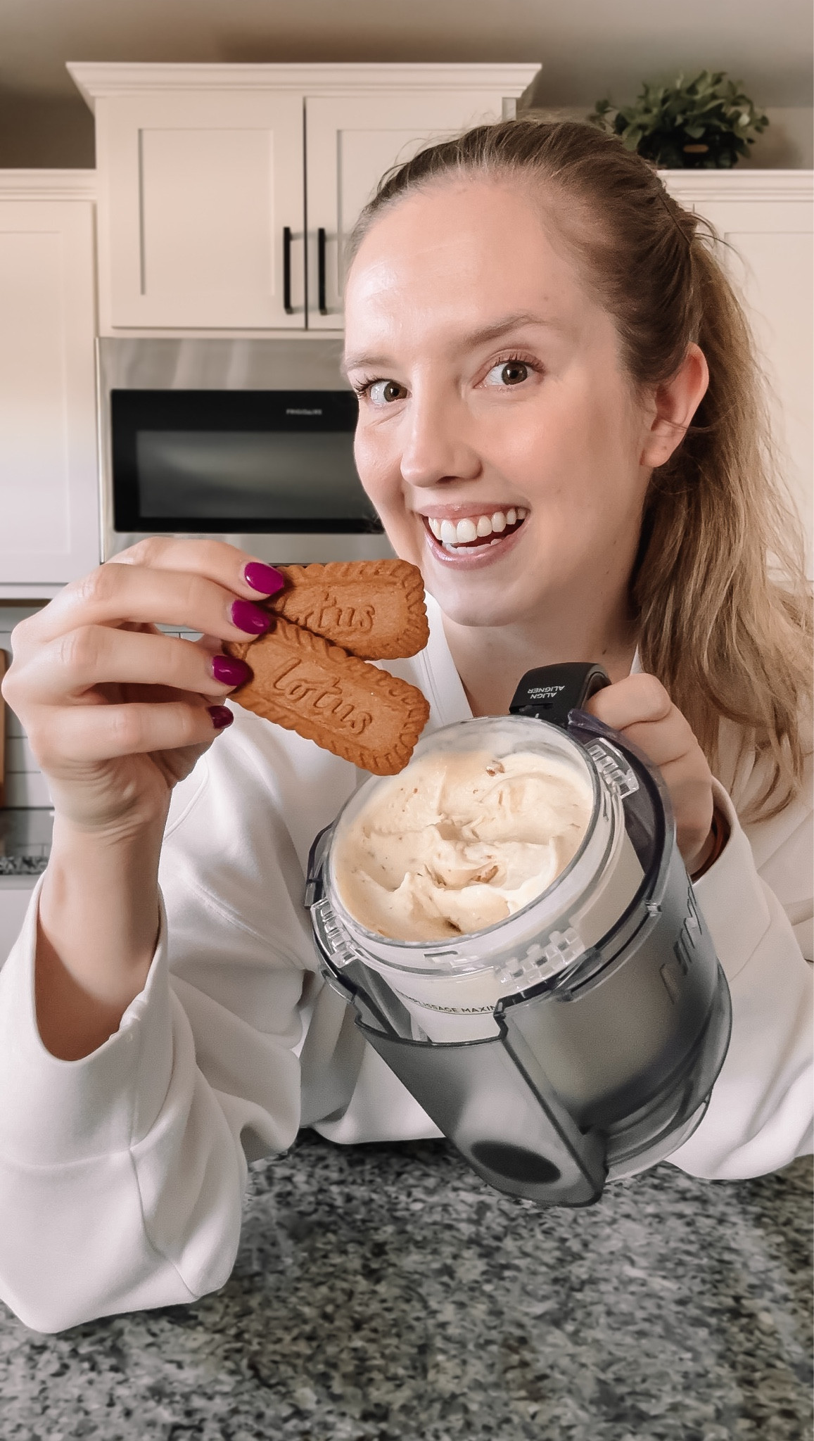 Is it ice cream?? Oh yes, yes it is. Lotus biscoff cookie ice cream recipe. Featuring my protein ice cream recipe.

#LTKstorytime #LTKfoodie #LTKMidsize