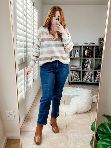 Fall outfit from Walmart. Walmart sweater wearing size medium. Walmart jeans. Fall boots. 

#LTKSeasonal #LTKstyletip #LTKunder50