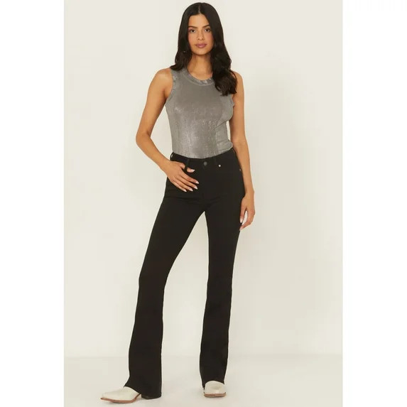 Shyanne Women's Aria Mid Rise Bootcut Super Stretch Denim Jeans - SWSP25J13-BLK 29W x 36L | Walmart (US)