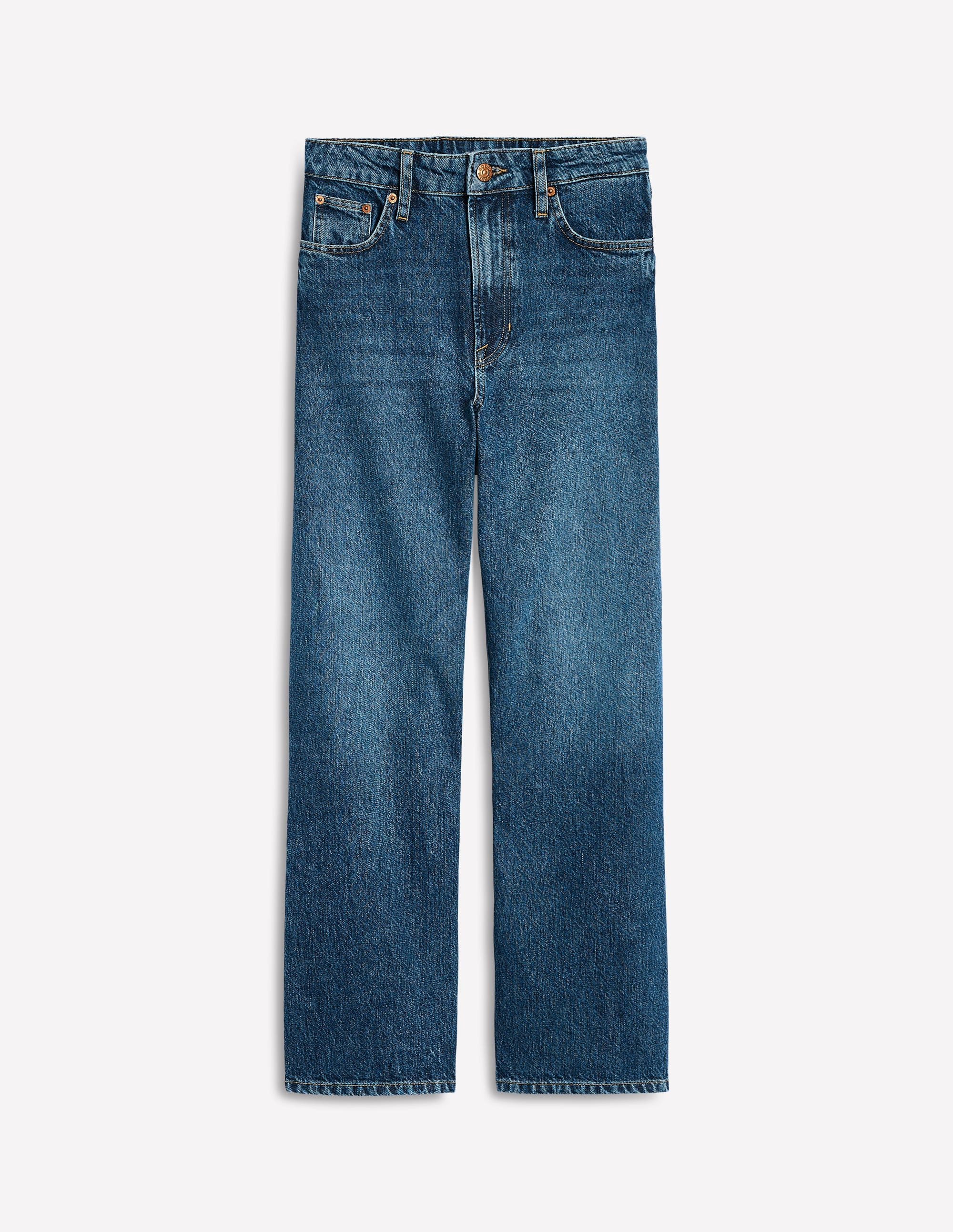 High Rise Straight Crop Jeans-Mid VWash | Boden (US)