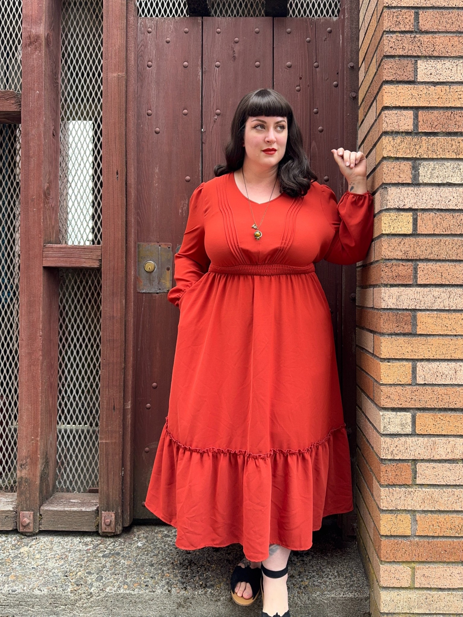 Rust orange dress with long sleeves and pockets

#LTKSeasonal #LTKPlusSize #LTKFindsUnder50