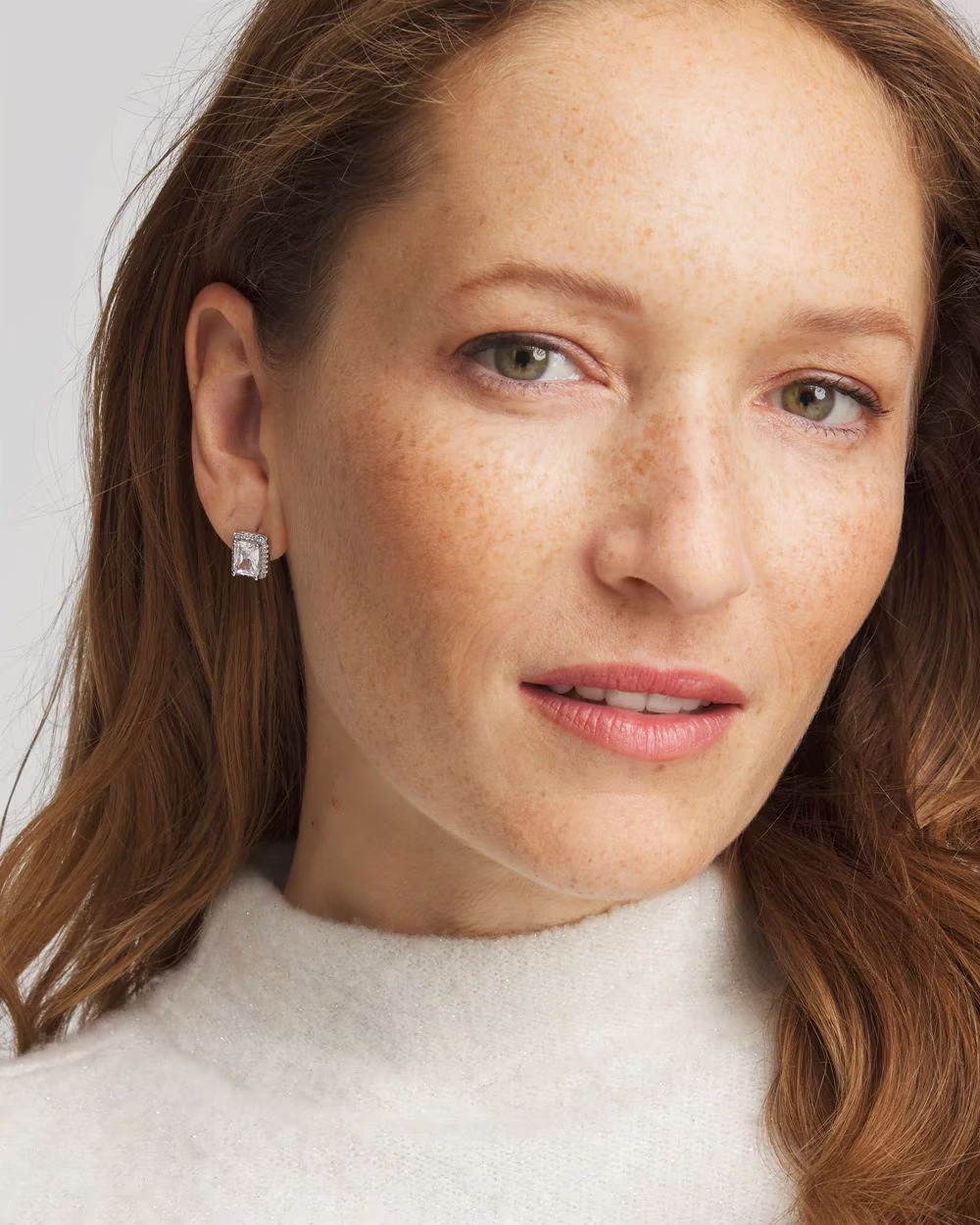 Silver Emerald Cut Stud Earrings | Chico's