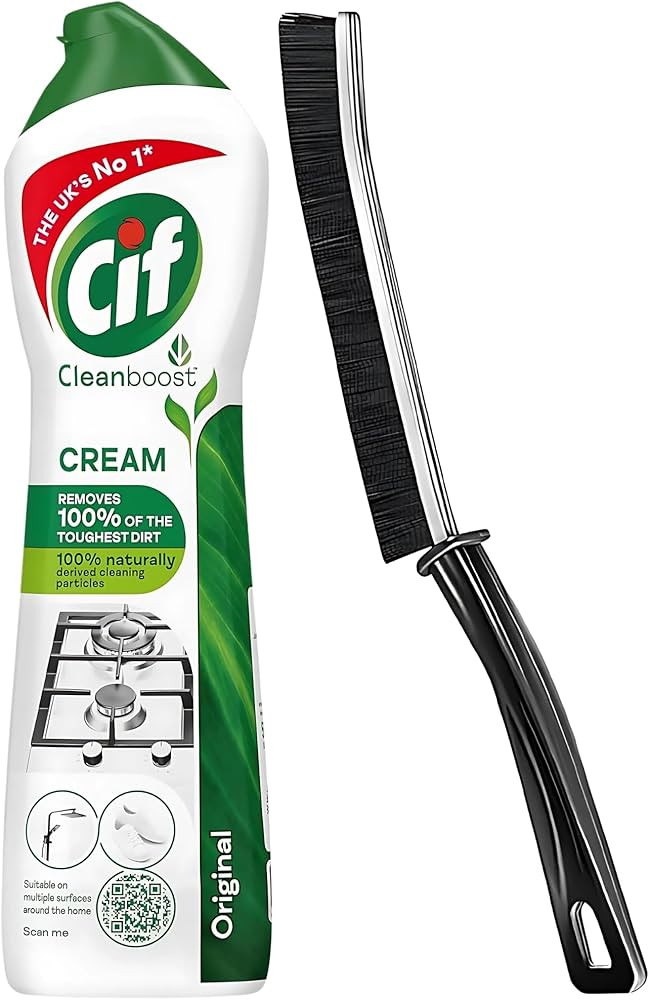 Cream Cleaner & Crevice Cleaning Brush Bundle | Cif Original Cream Cleaner 500ml for Tough Dirt R... | Amazon (UK)