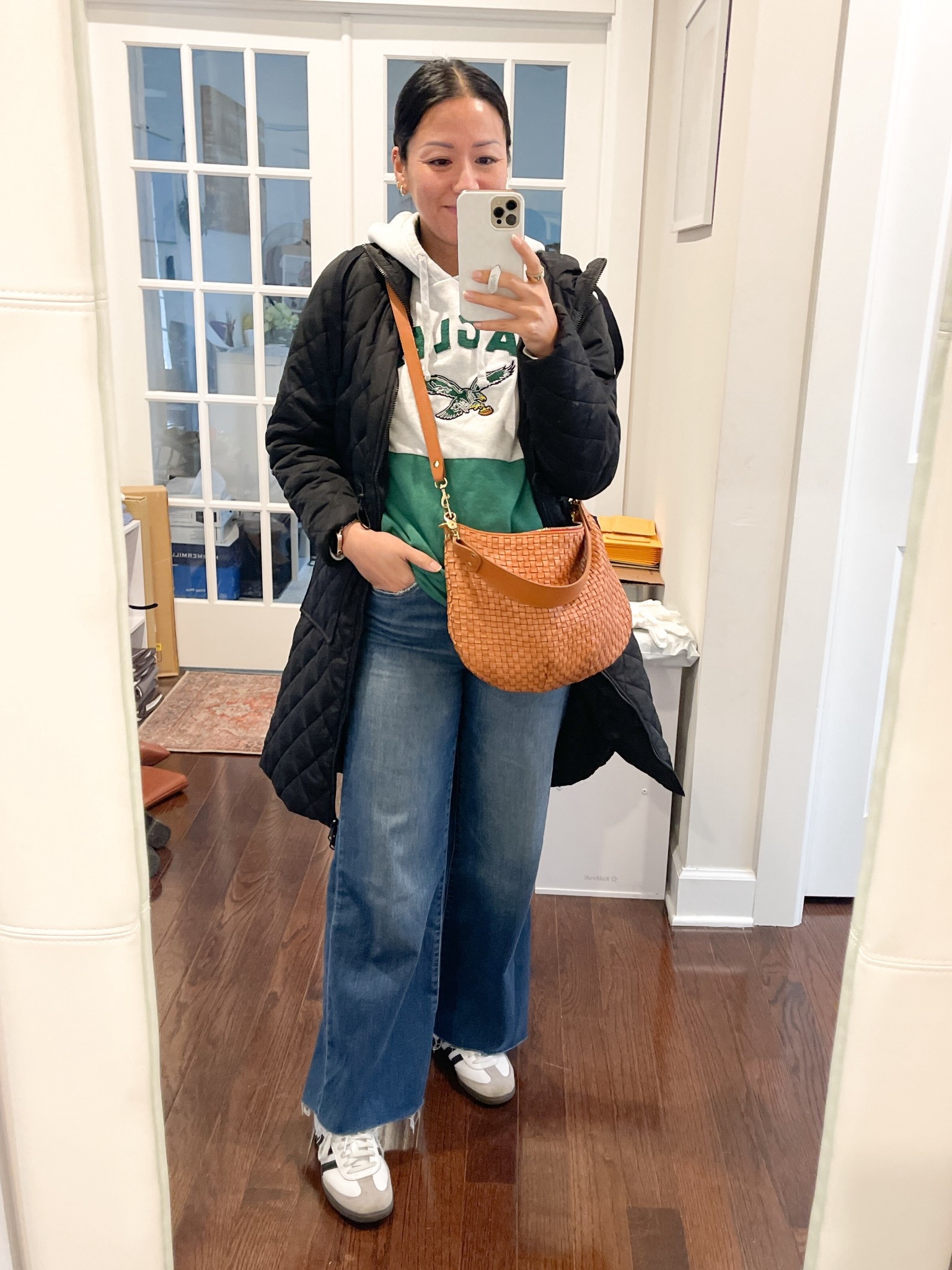 Size 0 jeans
Size small jacket
Sized down 1/2 in Sambas


#LTKOver40 #LTKmomlife #LTKootd