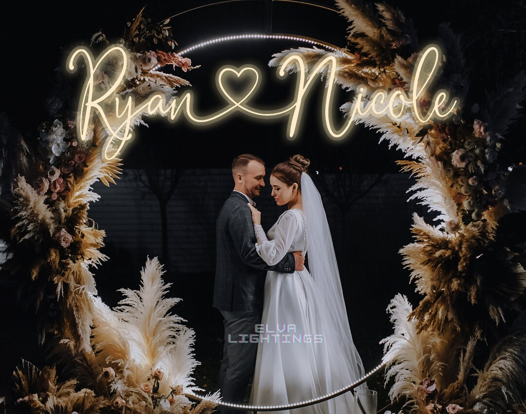 Custom Wedding Neon Sign, Wedding Neon Sign Name, Neon Sign Battery Operated, Wedding Neon Sign P... | Etsy (US)