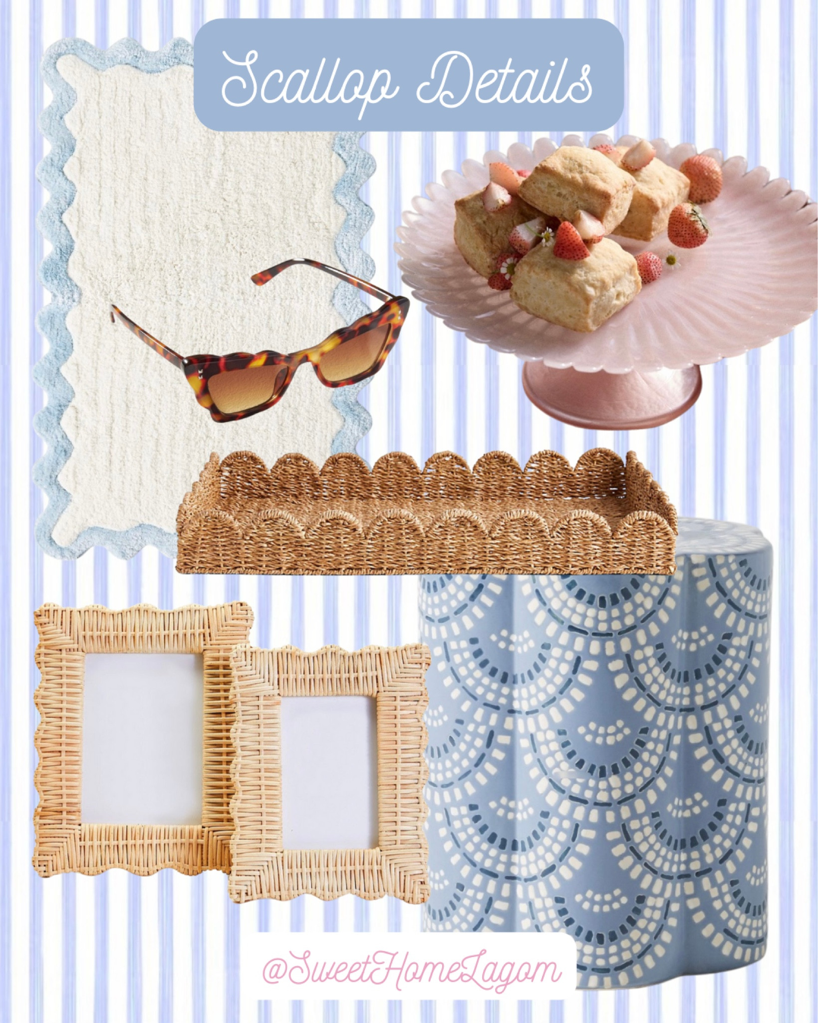 Aside from bows, scallops are my other favorite detail in both home decor and fashion! Here are a few of my favorite scallop finds! 


Grandmillennial, scallop, blue decor, garden stool, pink decor, cake stand, wicker, rattan, tray

#LTKsalealert #LTKfindsunder50 #LTKhome