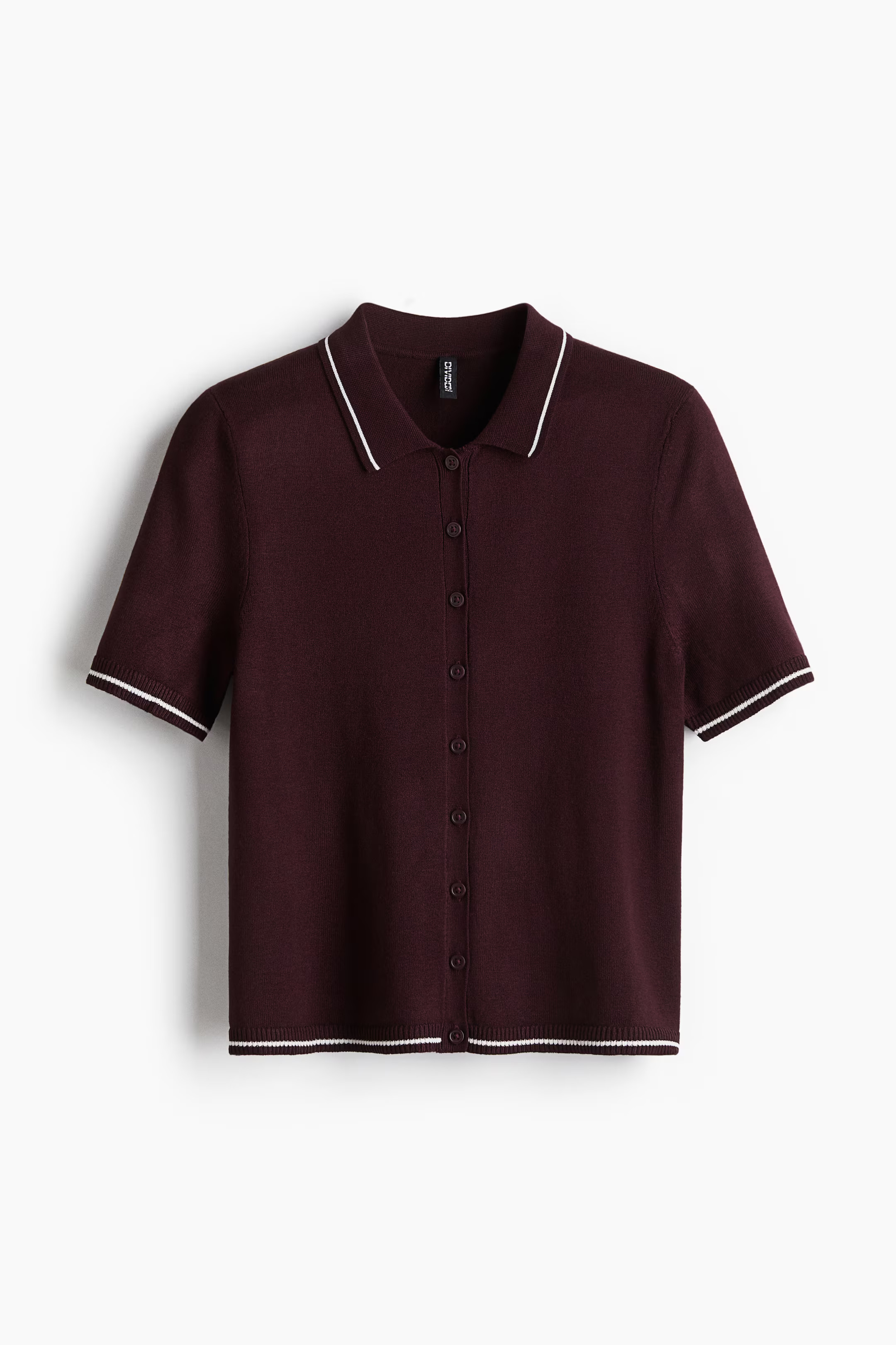 Short-Sleeved Cardigan - Burgundy - Ladies | H&M US | H&M (US + CA)
