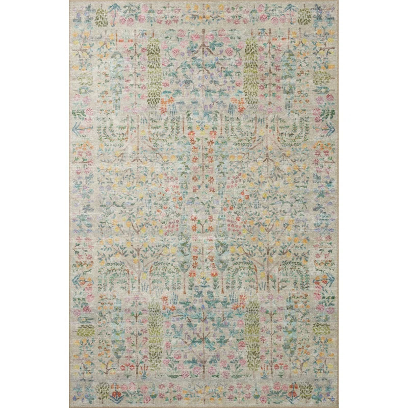 Rifle Paper Co. X Loloi Maison Grove Blue Area Rug | Wayfair North America
