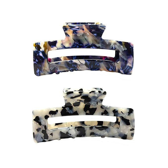 Geometrical Tortoise Shell French Hair Clips Boho Medium Hair Claw Clip Square Resin Clamp Clips ... | Amazon (US)