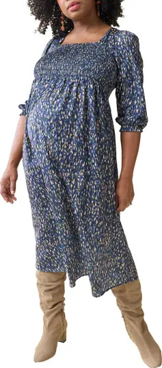 Ingrid & Isabel® The Breeze Elbow Sleeve Sateen Maternity Dress | Nordstrom | Nordstrom