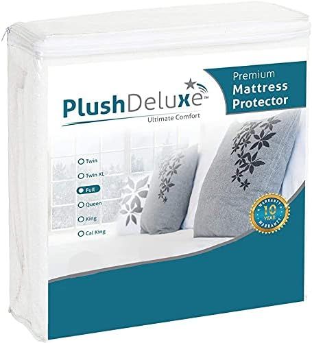 PlushDeluxe Full Cotton Mattress Protector – Waterproof Double Mattress Protector with Fitted S... | Amazon (US)