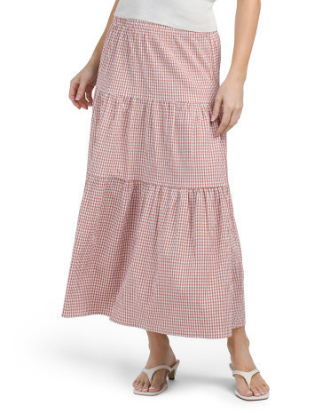 Gingham Midi Skirt For Women | TJ Maxx