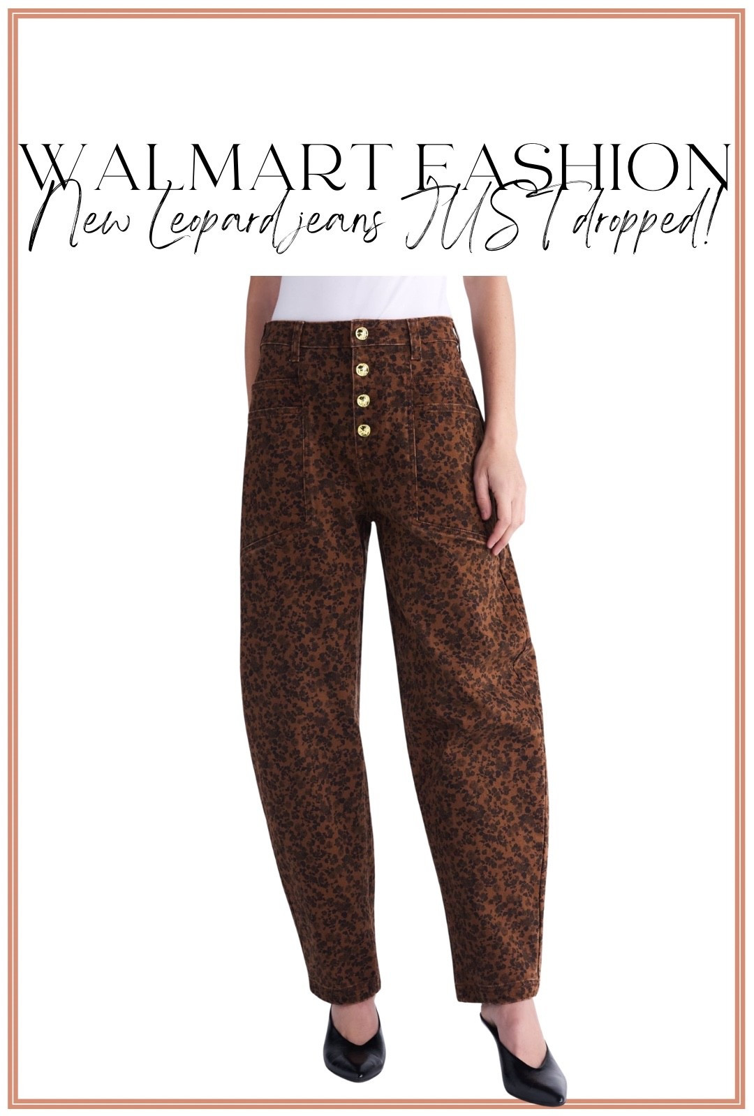 New leopard print jeans just dropped at Walmart! 🤎🐆 The rich brown leopard print is the perfect neutral for late summer and early fall, and the gold button details give them an elevated, designer-inspired look. Style them now with a simple tank or tee, then pair them with sweaters, boots, and jackets all season long. If you love elevated Walmart fashion that looks high-end without the high-end price tag, these are a new arrival you’ll want to add to your fall wardrobe!

#WalmartFashion #WalmartFinds #WalmartStyle #WalmartNewArrivals #AffordableFashion #FallFashion #EarlyFallStyle #LeopardPrint #LeopardJeans #AnimalPrint #DenimStyle #CasualStyle #EverydayOutfit #OOTD #BudgetStyle #FashionFinds #StyleInspiration #FallOutfitIdeas #AffordableStyle #FashionReels

#LTKootd #LTKPetite