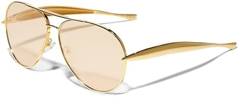 Retro Gold Aviator Sunglasses for Women Men, 2025 Metal Oversized 70s Aviators Sun Glasses | Amazon (US)