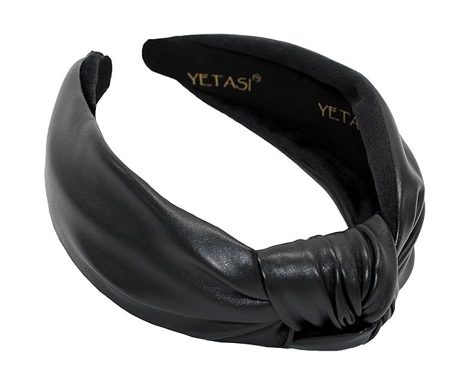 YETASI Black Headband is Classy. Leather Womens Knotted Headbands are Unique. Fashion Headbands f... | Amazon (US)