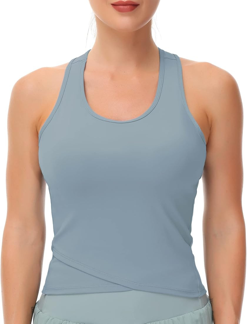 THE GYM PEOPLE Womens' Racerback Workout Tank Tops with Built in Bra Sleeveless Slim Fit | Amazon (US)