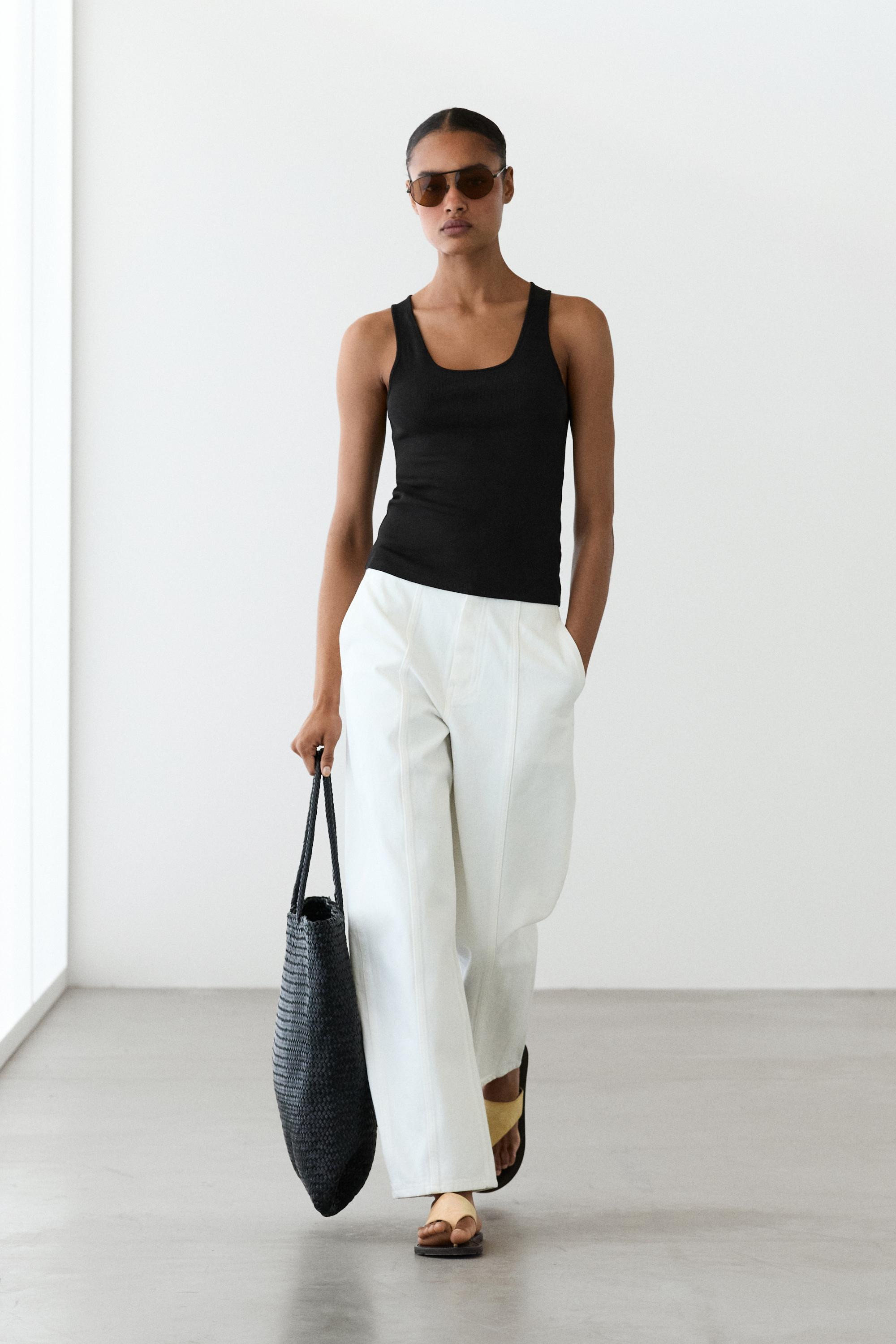 Scoop neck strappy top | Massimo Dutti US