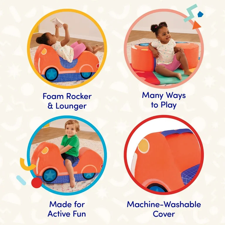 Battat Cozy Cruisers Scooter Foam Orange Ride-On Toy with Washable Cover, Toddler and Preschool T... | Walmart (US)