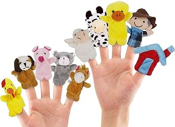RIY 10Pcs Story Time Finger Puppets - Old Macdonald Had A Farm Educational Puppets Easter Basket ... | Amazon (US)
