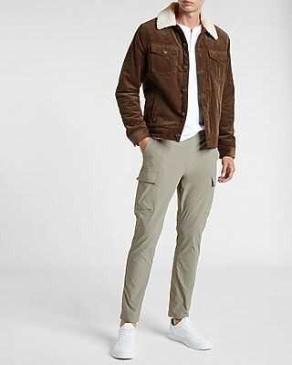 Corduroy Sherpa Collar Trucker Jacket | Express