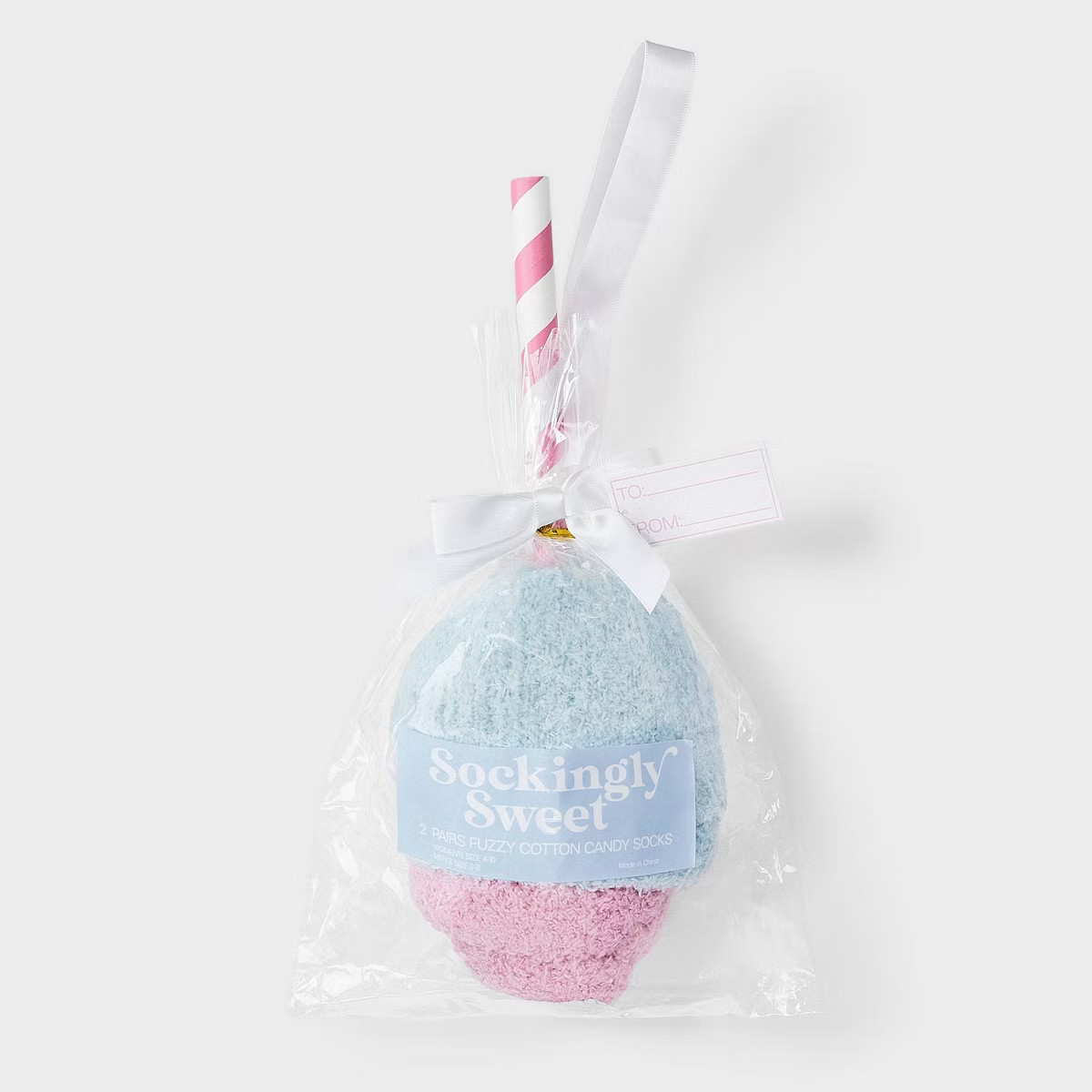 Women's Cotton Candy Christmas 2pk Cozy Crew Socks - Pink/Blue 4-10 | Target