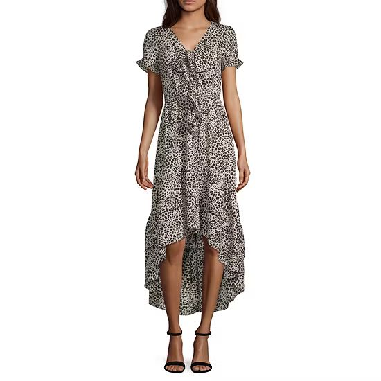 Inspired Hearts Short Sleeve Animal Fit & Flare Dress-Juniors | JCPenney