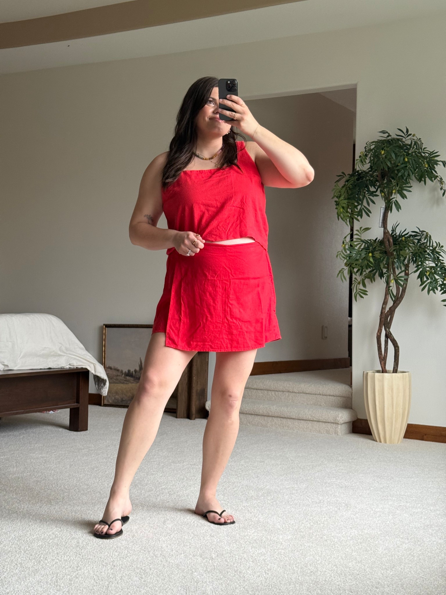 Casual spring summer outfit - two piece linen set. Would be perfect for vacation or resort wear too! Wearing xl in top and large in skort :)

Wearing 20 weeks pregnant - bump friendly, nursing friendly, maternity friendly 

#LTKFindsUnder50 #LTKMidsize #LTKBump