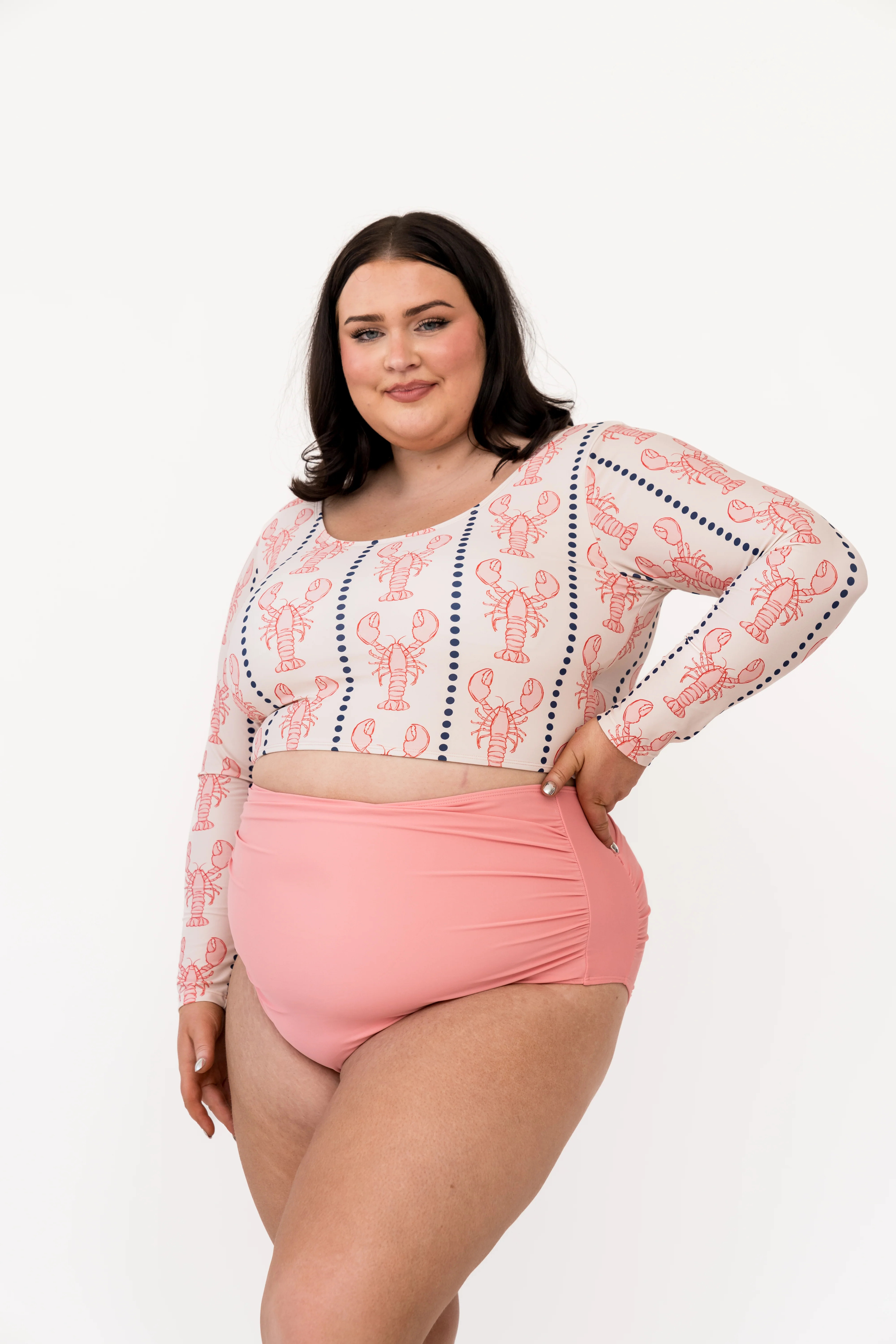 High Rise Barefoot Bottom | Pink Pearl | Coral Reef Swim