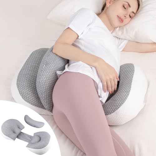 Chilling Home Pregnancy Pillow, Maternity Pillow for Pregnant Women, Pregnancy Pillows for Sleeping Portable, Pregnancy Wedge Pillow, Body Pillow Support for Back, Belly, Waist, Grey | Amazon (US)