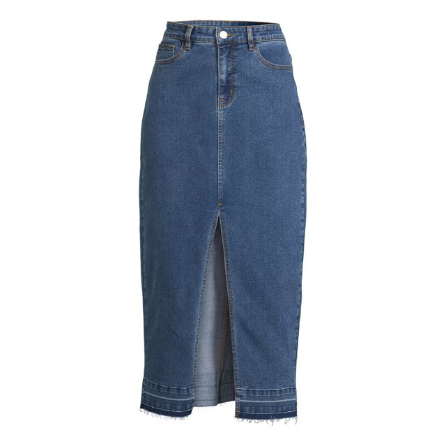 Liv & Lottie Juniors Denim Skirt with Slit, Sizes S-XL | Walmart (US)