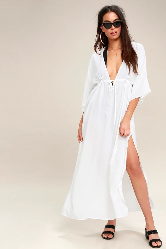 Seas the Opportunity White Maxi Cover-Up | Lulus