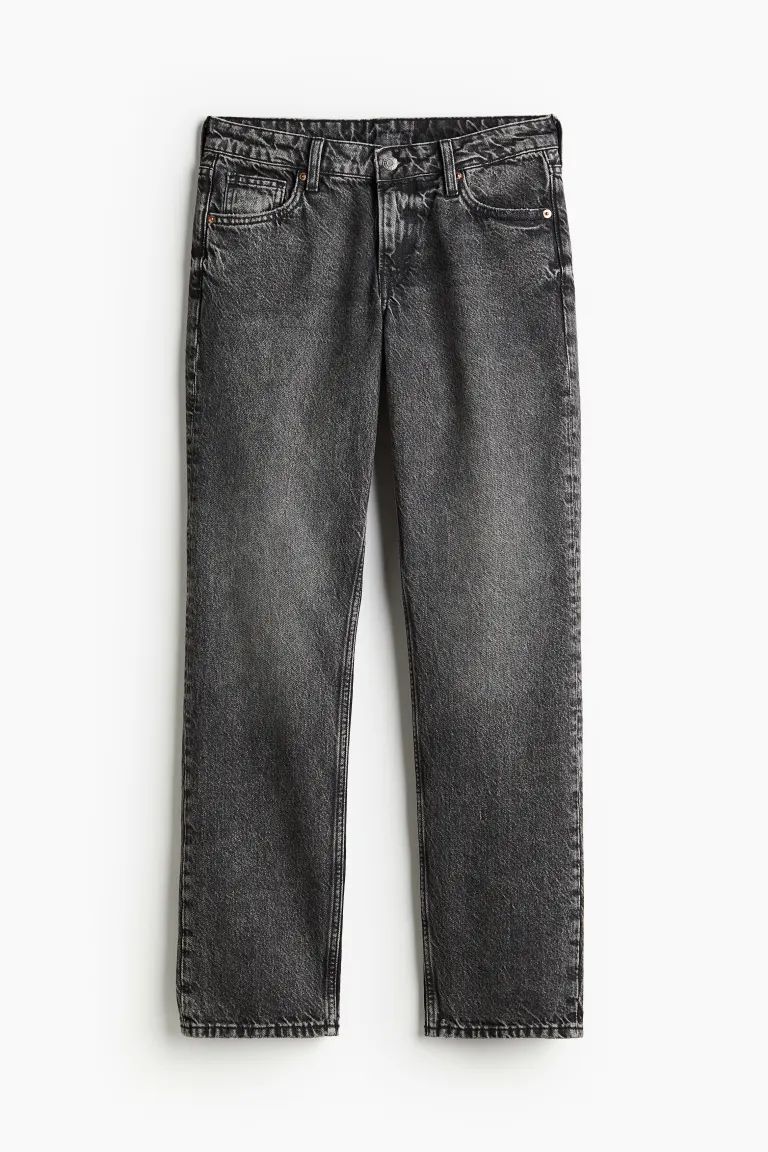 Straight Low Jeans - Dark grey - Ladies | H&M GB | H&M (UK, MY, IN, SG, PH, TW, HK)