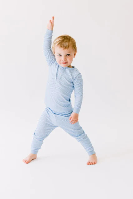 Love George Bahama Blues Stripe Pajamas PREORDER | Dear James