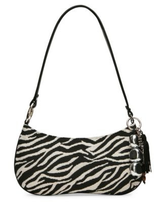 Steve Madden Bsabine Small Pebbled and Tassled Shoulder Handbag - Zebra | Macy's