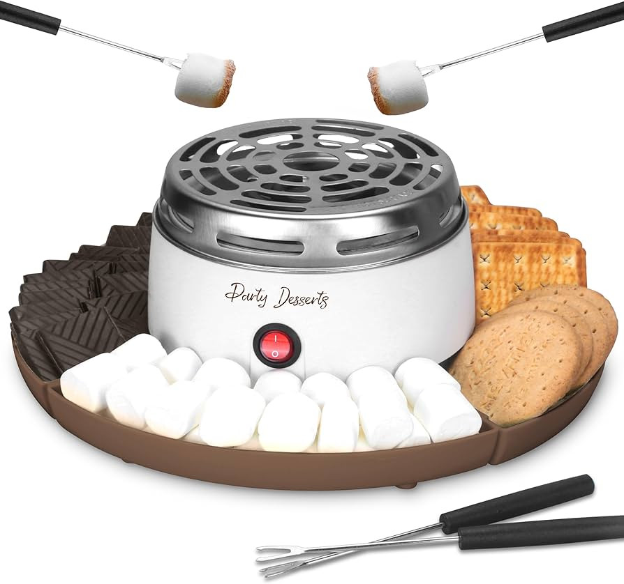 Electric Smores Maker Tabletop Indoor Kit, Indoor Marshmallow Roaster, Smores Station with 4 Comp... | Amazon (US)