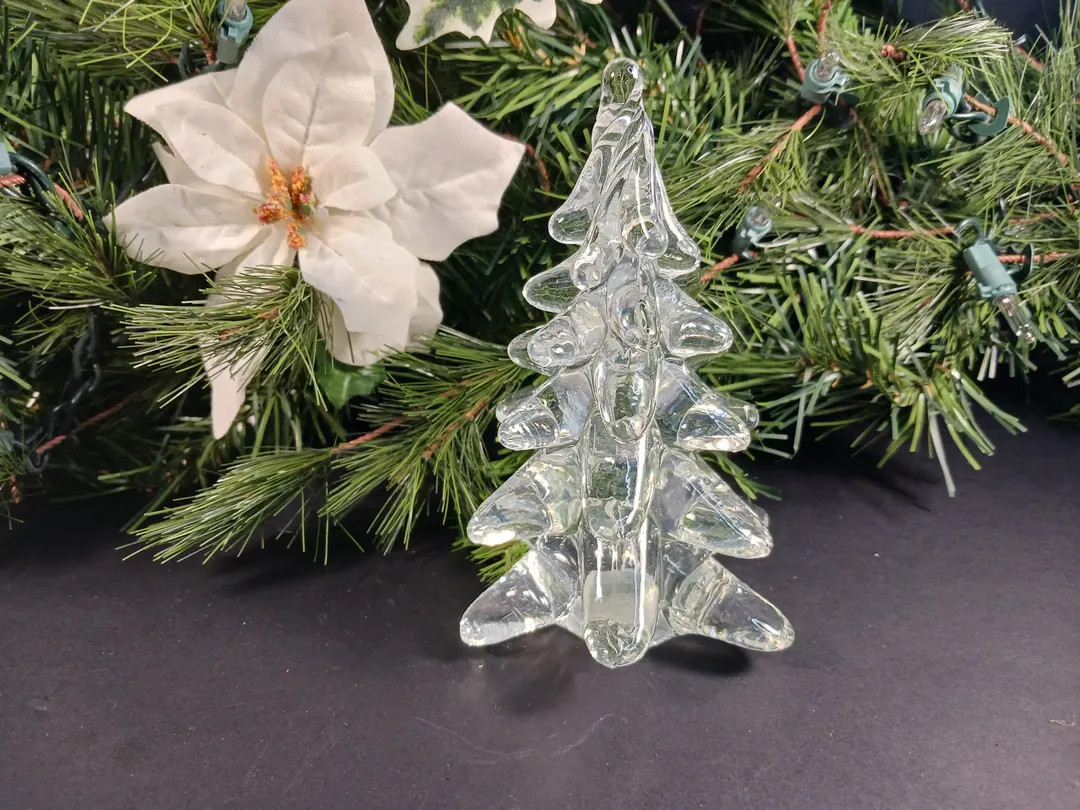 Vintage Silvestri Hand Blown Crystal Pine Christmas Tree-twisted Top Glass Tree Vintage Christmas... | Etsy (US)
