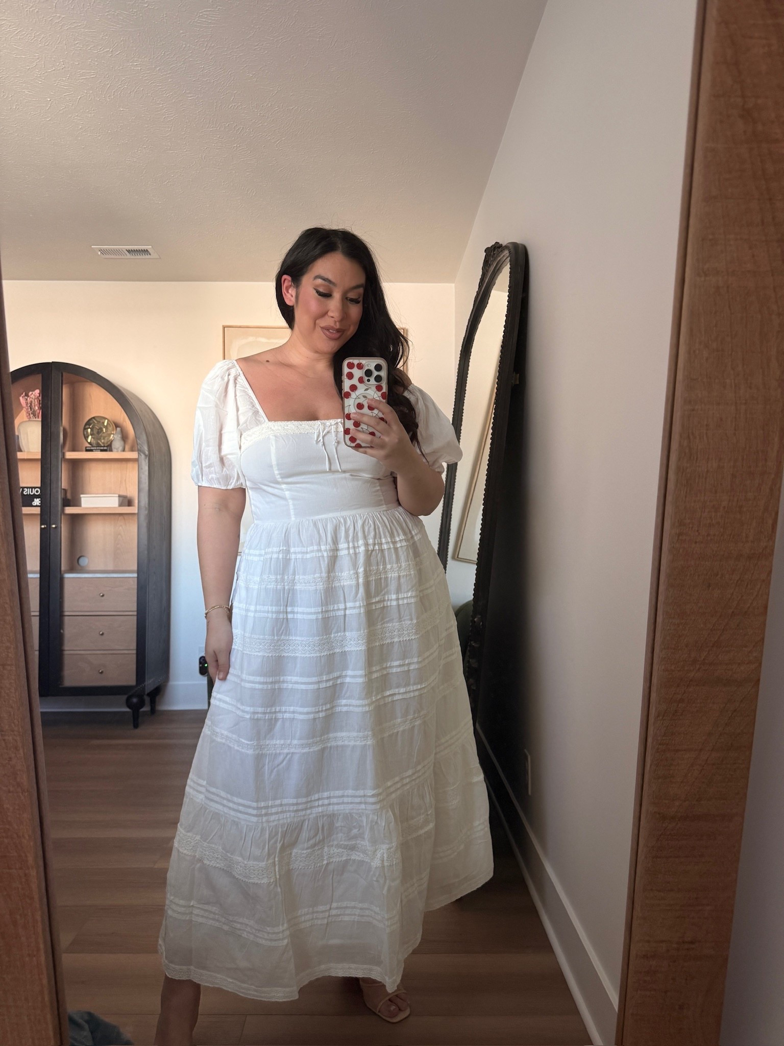 Major savings on this puff sleeve lace trim midi dress | Abercrombie is currently 25% off spring favorites + get an extra 20% off almost everything in app with code AF20 @abercrombie   

#LTKsalealert #LTKstyletip #LTKmidsize