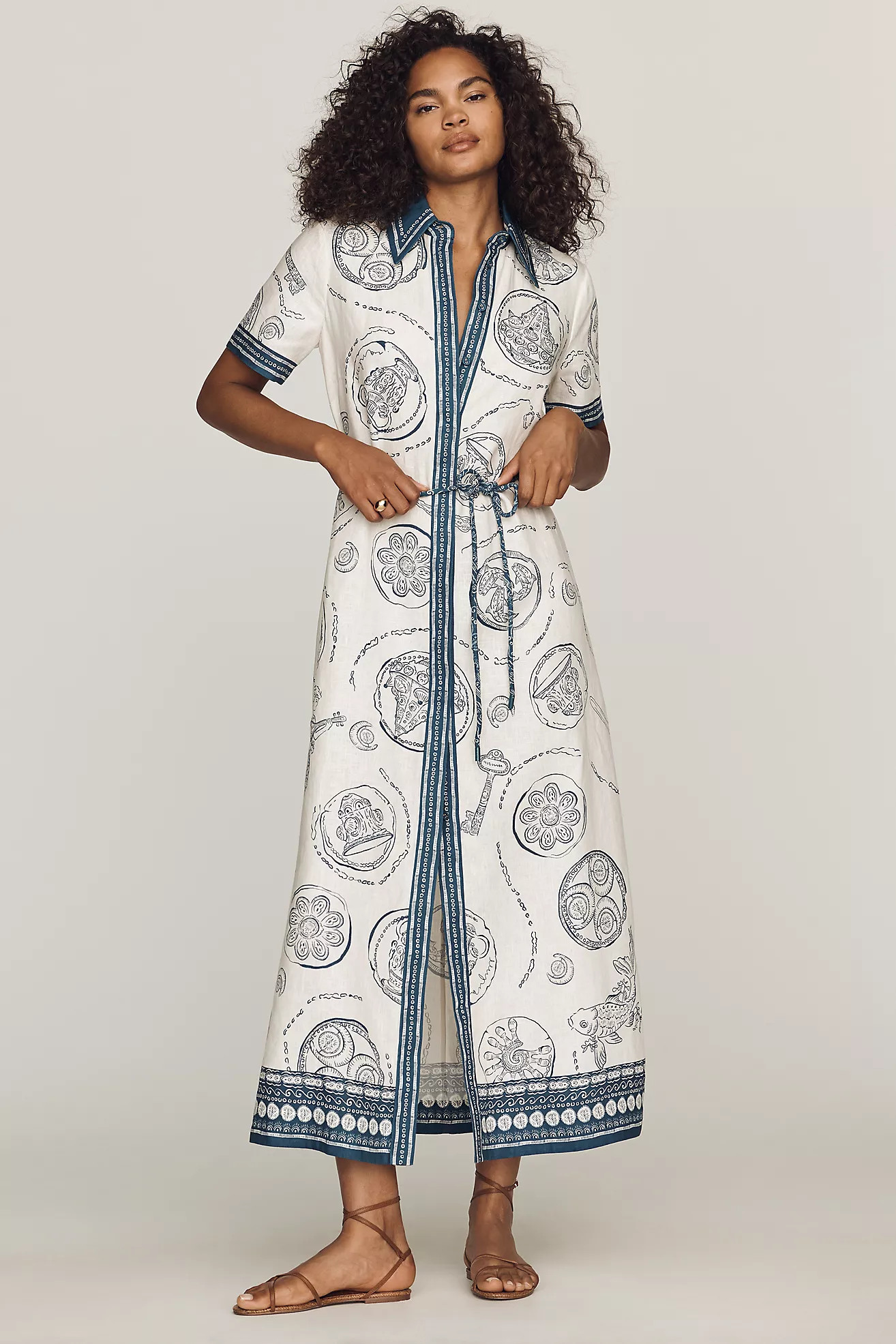 AL\u00c9MAIS Lucky Linen Belted Maxi Dress | Anthropologie (US)