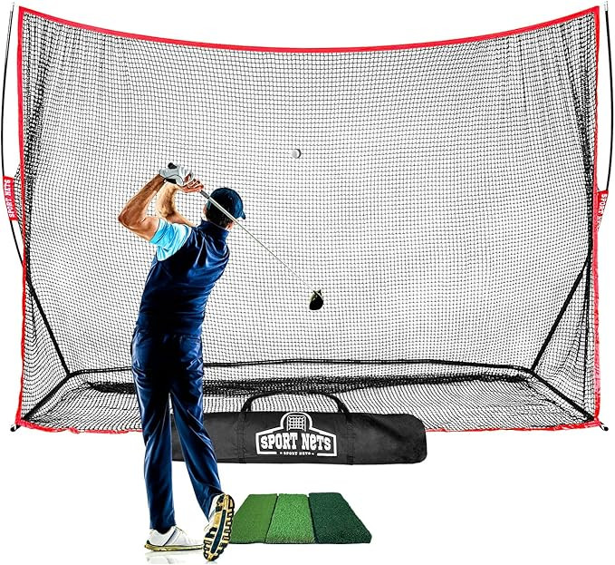 Heavy Duty Golf Hitting Net for Indoor or Backyard Golf Driving Practice - 10x7 feet Hitting Net ... | Amazon (US)
