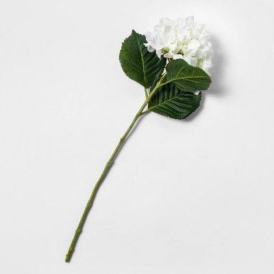 28" Artificial Hydrangea Flower Stem White/Green - Threshold™ | Target