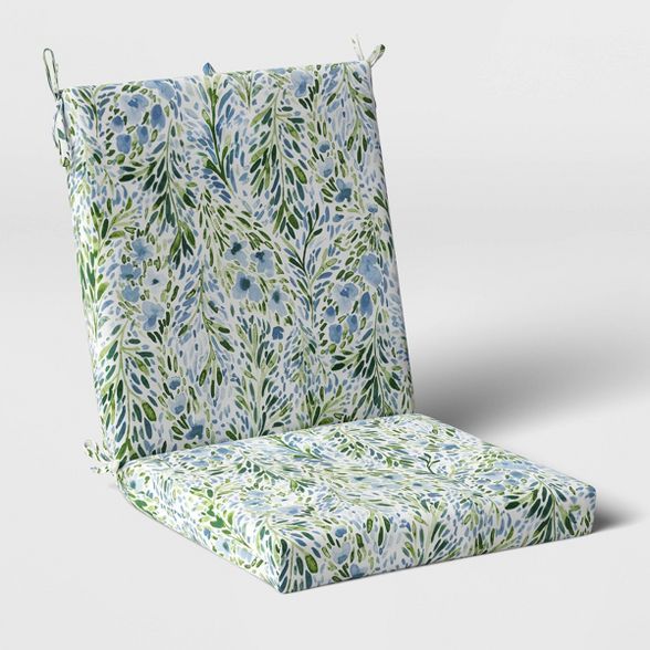 Sammamish Floral Outdoor Chair Cushion DuraSeason Fabric™ Blue - Threshold™ | Target