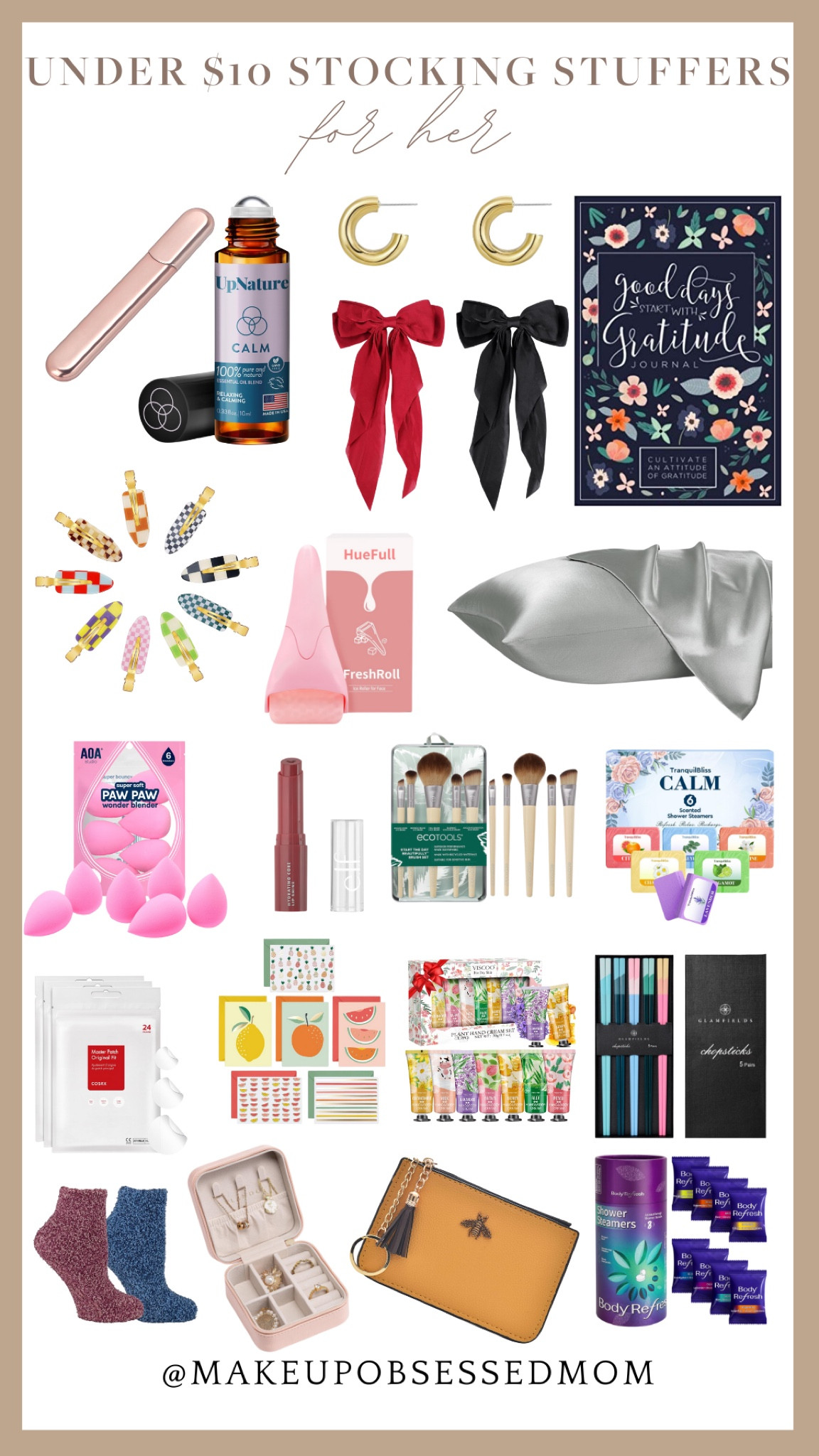 If you want to get creative and fill-up your wife or girlfriend’s Christmas stockings with fun and festive finds, this curated collection of under $10 stocking stuffers is the one that you're looking for! Rounded up these affordable gift ideas she’ll surely enjoy!
#beautyfaves #selfcaremusthaves #fashionaccessories #journaling #cozyfinds #giftguideforher

#LTKGiftGuide #LTKStyleTip #LTKSeasonal