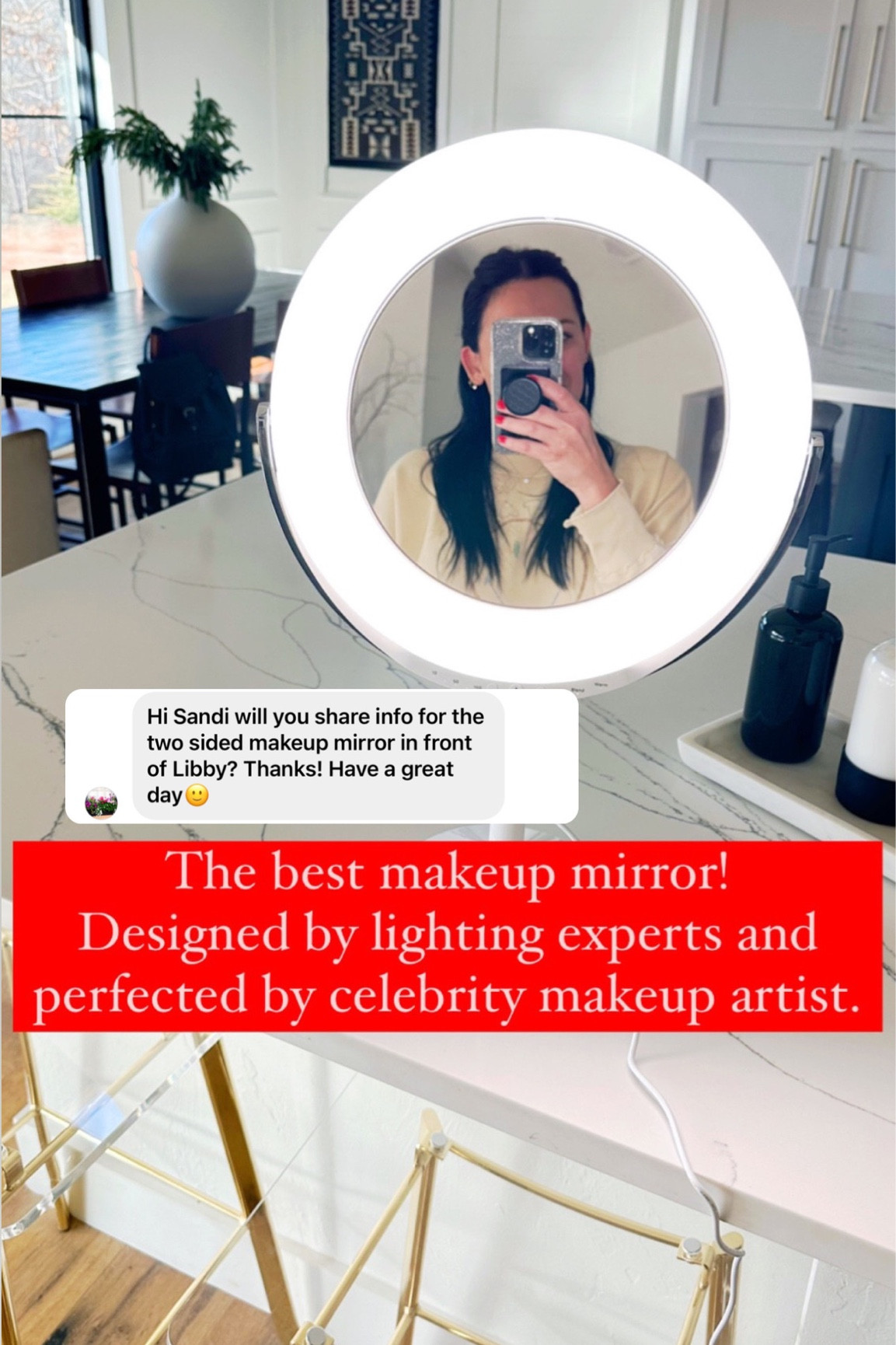 This makeup mirror is worth every penny! I have had makeup mirrors in the past and thought they were all the same until I got this one. 

#LTKGiftGuide #LTKbeauty