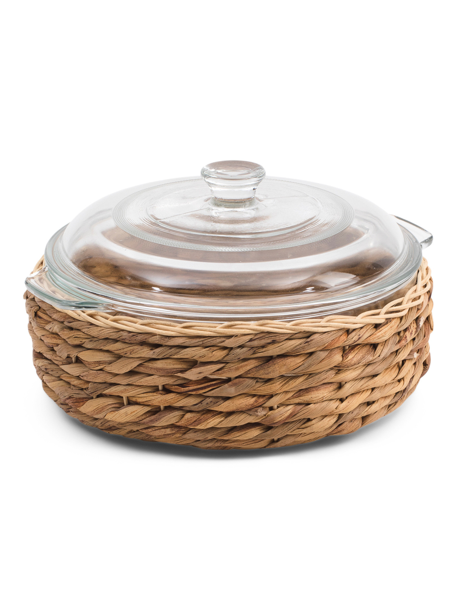 1.9qt Covered Casserole Wicker Dish | TJ Maxx